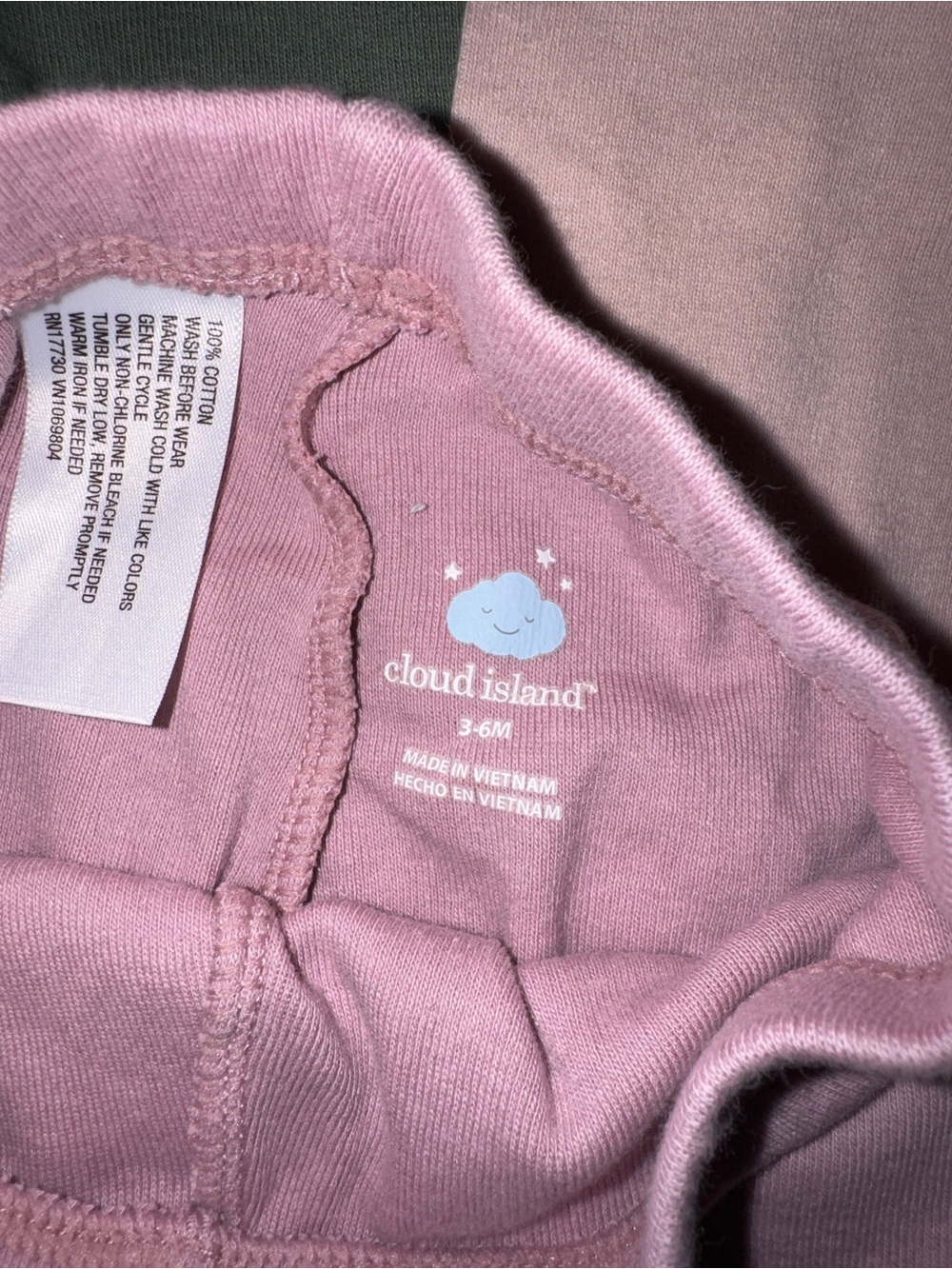cloud island 3-Pack Knit Leggings in Sage Green, Blush Pink & Lavender - Picture 2 of 3